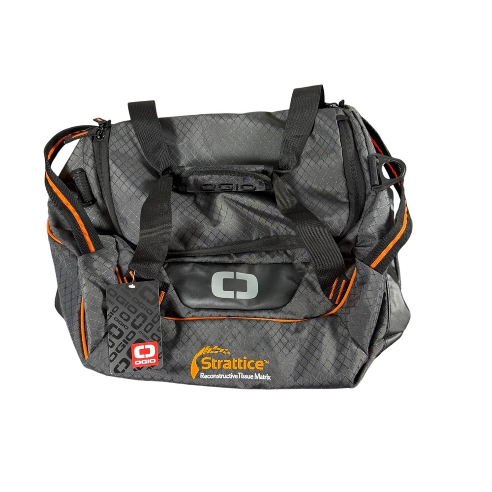 OGIO Duffel Bag Grey Orange Diamond Ripstop Travel Gym Bag NWT